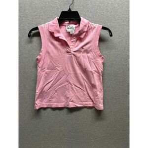 Lily Pulitzer Pink No Sleeve 2 Button Collard Shirt Size M